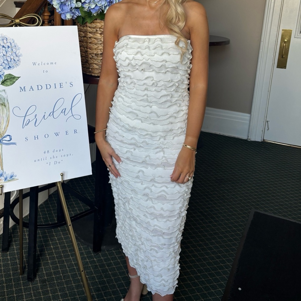 Gianni bini odette strapless pearl dress